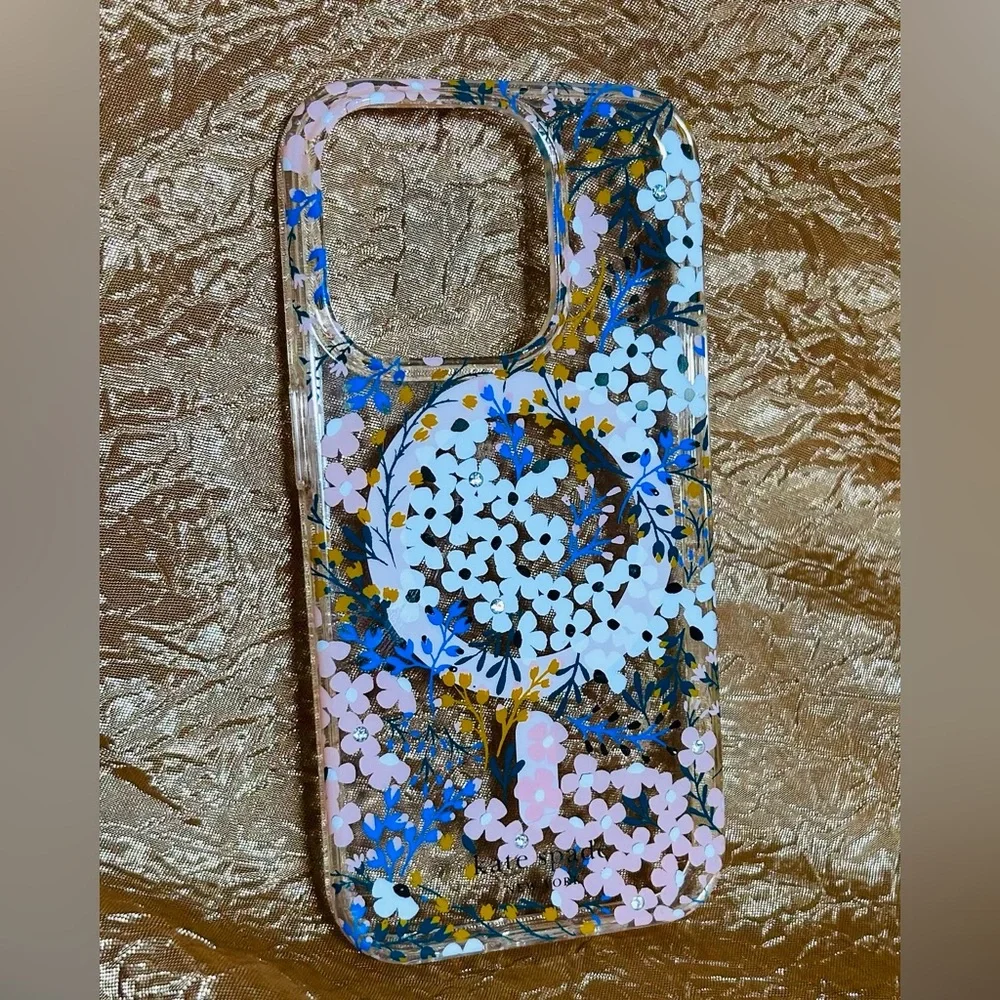 Kate Spade iPhone clear clover with flowers and a little bling